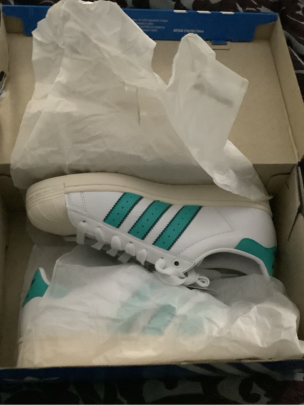 adidas women White & Teal Classic Sneakers